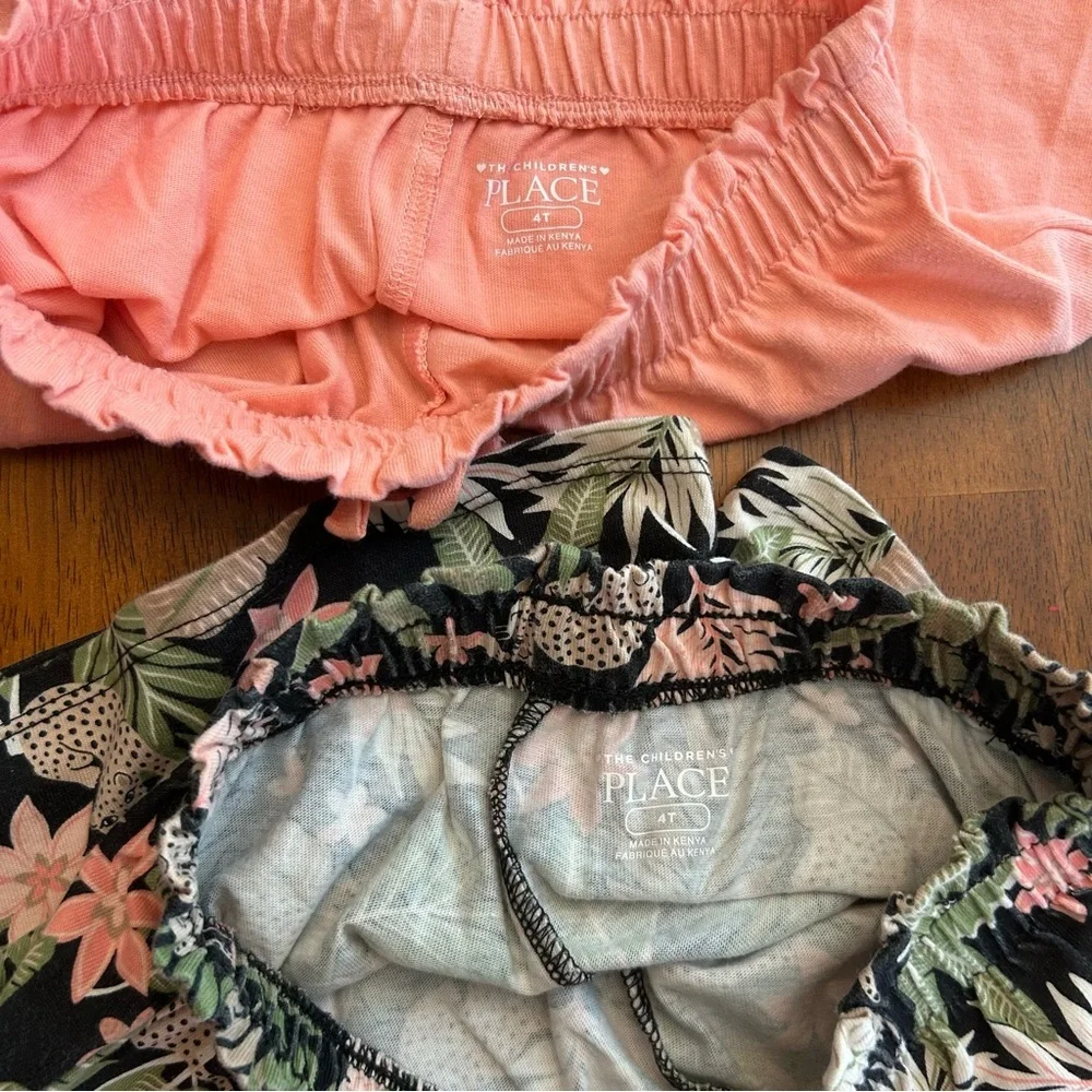 Cotton Shorts Coral & Leopard Bundle Girl Size 4T | 2-Pack | The Childrens Place